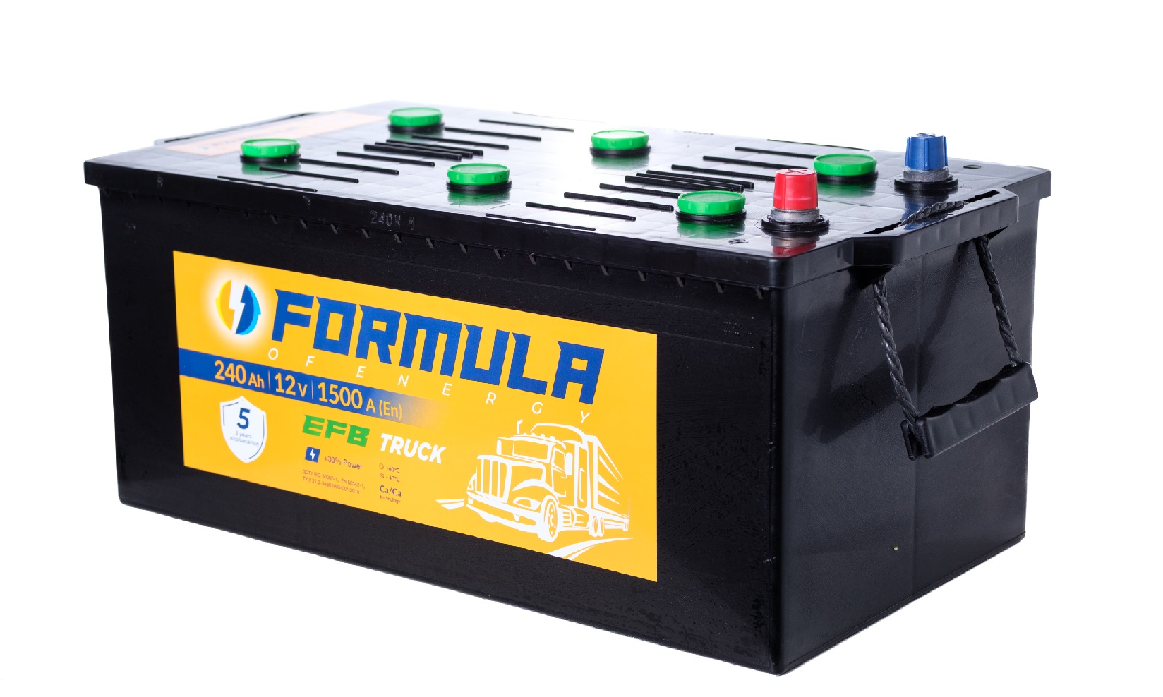 Акумулятор вантажний Formula of energy EFB 6СТ-240(3), 12B, 240Ah, 1500A, плюс ліворуч (L+) EFB, 518X274X240 мм (FEFB 240T3)